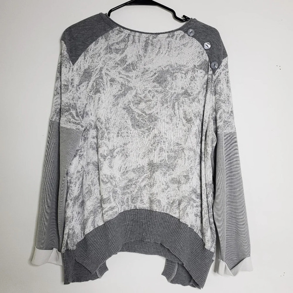 Tricot Chic Made In Italy Pullover Sweater Size 10 Gray Textured Casual Chic Top - Picture 1 of 11